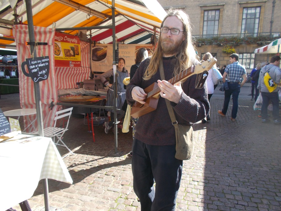 guitar stall, Cambridge market, market stalls, where to buy a guitar in Cambridge